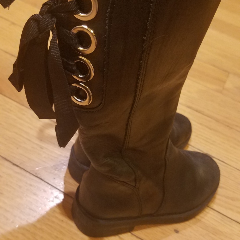 Zara Tall Lace-up Black Boots